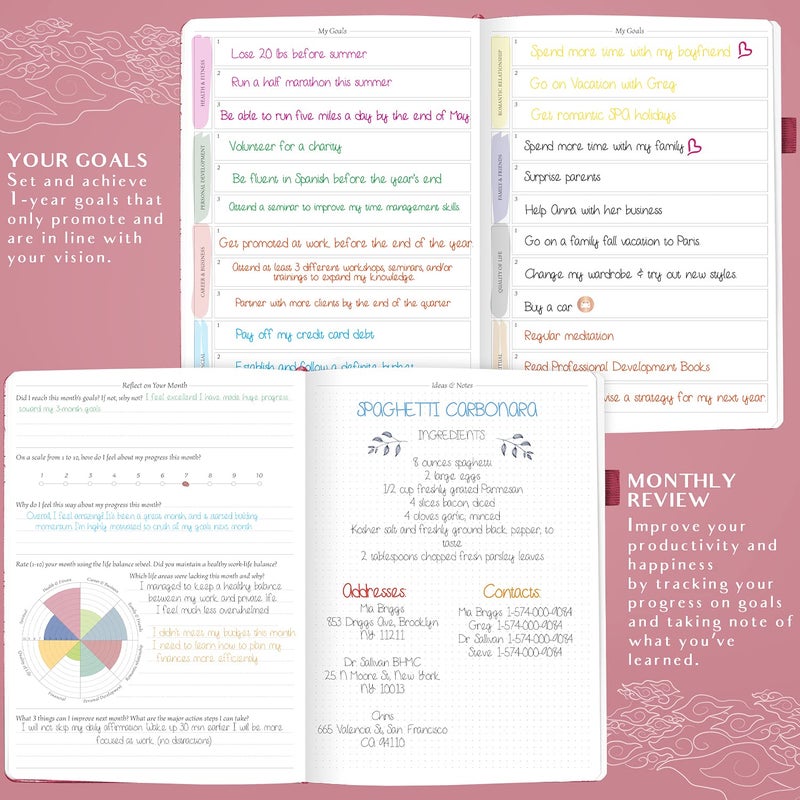 Legend Planner PRO Hourly Schedule - Weekly & Daily Organizer with Time Slots. Appointment Book Journal for Work & Personal, A4 (Hot Pink) - Image 5